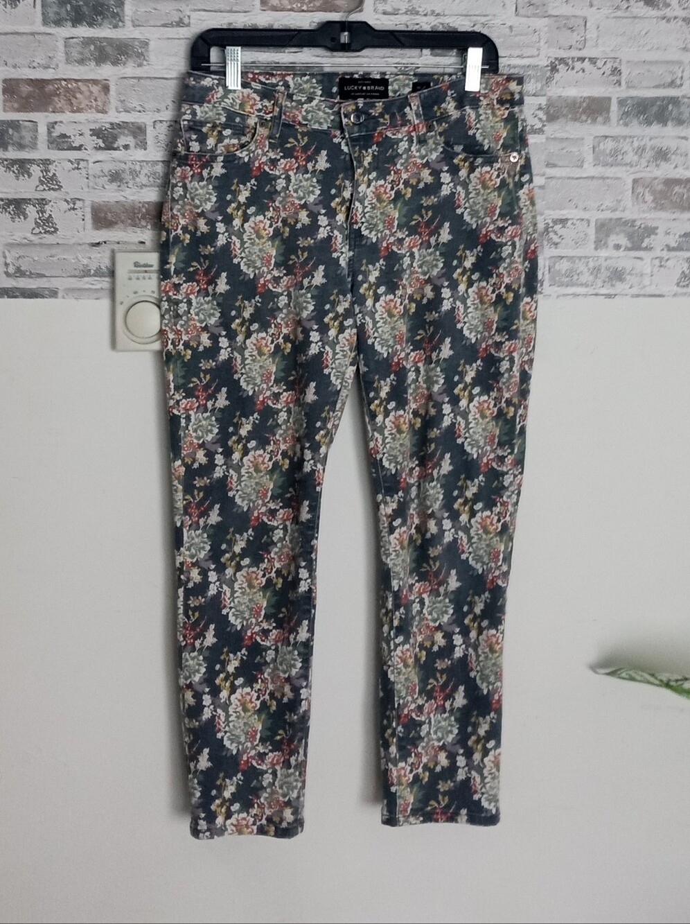 Lucky Brand Navy Floral Skinny Jeans
